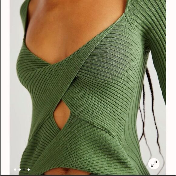 FREE PEOPLE - Marnie Midi Dress in Forrest Green color - Picture 4 of 11